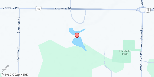 Map showing Our Lady Help of Christian's Catholic Church at 9608 Norwalk Rd., Litchfield, OH