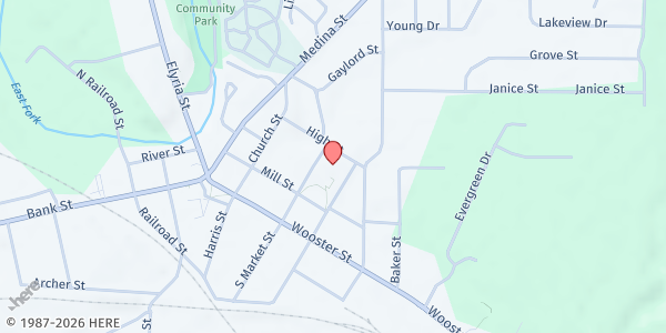 Map showing Lodi Family Center at 301 Mill St, Lodi, OH