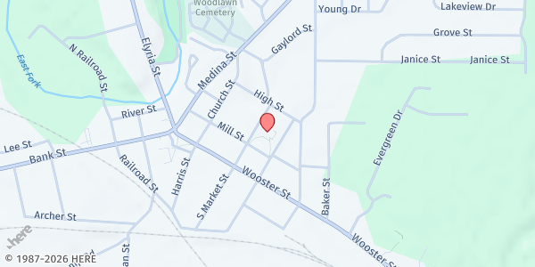 Map showing Lodi Family Center at 301 Mill St, Lodi, OH