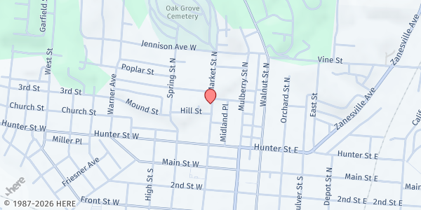 Map showing St. Vincent de Paul (Logan) at 351 N MARKET ST, LOGAN, OH
