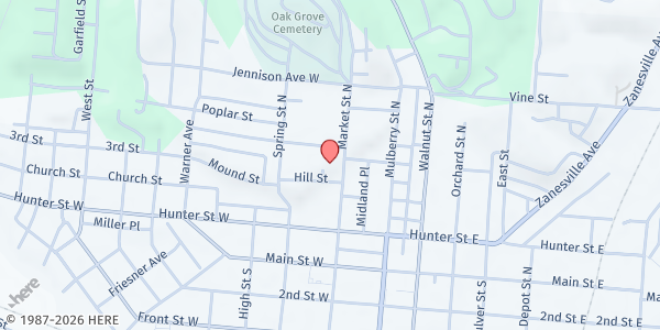 Map showing St. Vincent de Paul Society - Logan at 351 North Market Street, Logan, OH