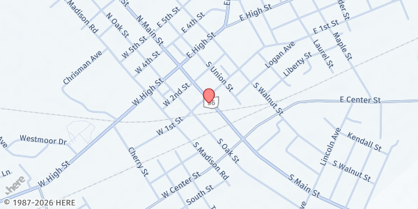 Map showing Lifepointe Family Center Pantry at 109 S. Main Street, London, OH