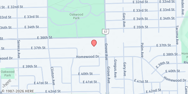 Map showing Mother Cabrini's Food Pantry - Lorain at 2143 HOMEWOOD DR, LORAIN, OH