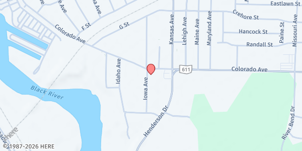 Map showing Vine of Hope Pantry at 1310 COLORADO AVE, LORAIN, OH