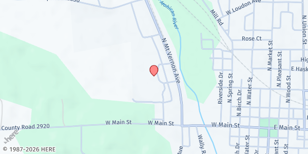 Map showing First Church of the Brethren at 421 Campus Ave, Loudonville, OH