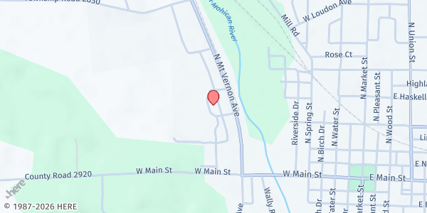 Map showing New Hope Community Church at 421 Campus Dr, Loudonville, OH