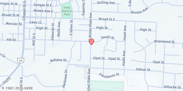 Map showing Louisville Community Cupboard - Main Pantry at 1022 W Main St, Louisville, OH