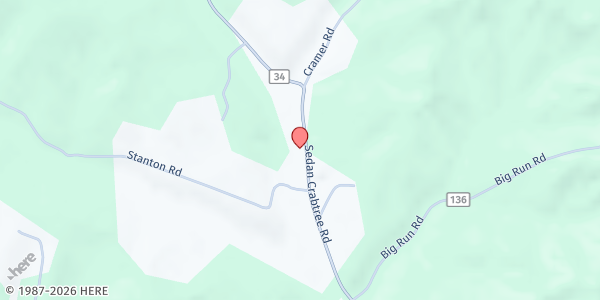 Map showing Community of Christ at 723 Sedan Crabtree Road, Lucasville, OH