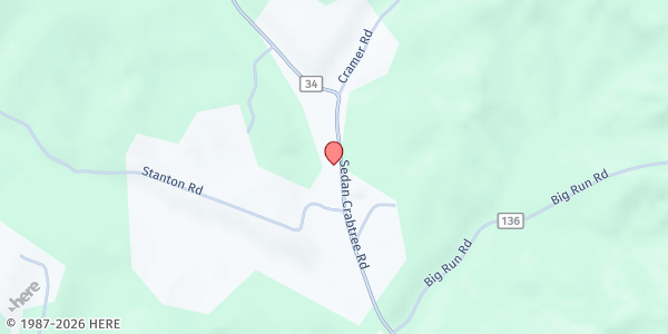 Map showing Community of Christ - Lucasville at 723 Sedan Crabtree Road, Lucasville, OH