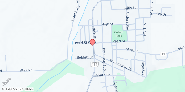 Map showing Because He Lives - Main Location at 111 S Main Street, Lynchburg, OH