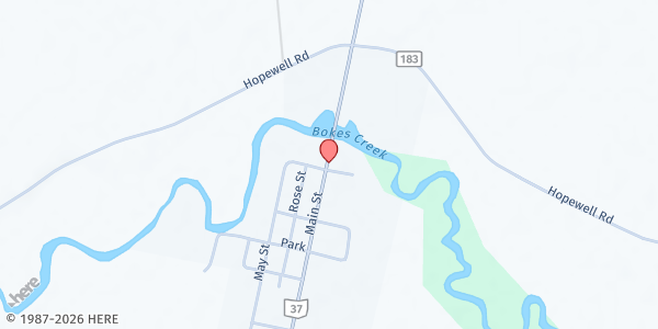 Map showing Hope Mobile Food Market - Magnetic Springs at 30 Magnetic Street, Magnetic Springs, OH