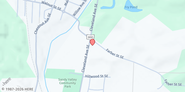 Map showing North Industry Christian Church Magnolia at 425 45th Street SW, Magnolia, OH