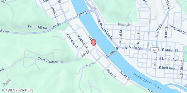 Map showing Morgan County United Ministries - Main Office at 401 Front Street, Malta, OH