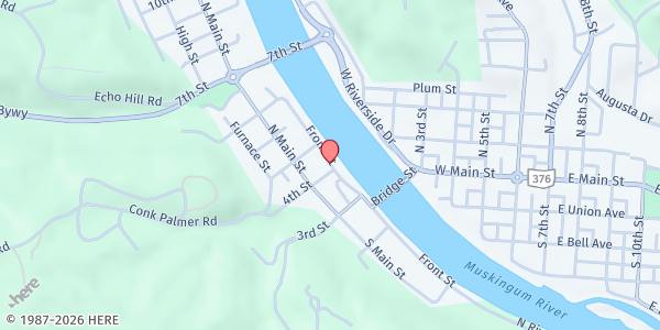 Map showing Morgan County United Ministries - Malta at 401 Front St., Malta, OH