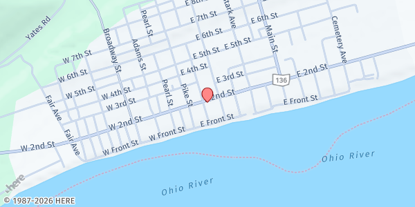 Map showing Community Care Center at 21 E. 2nd Street, Manchester, OH