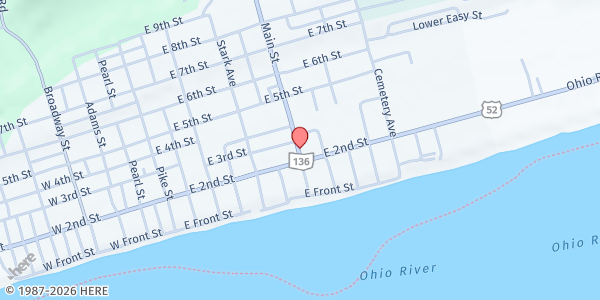 Map showing Community Care Center - Manchester at 212 E Main Street, Manchester, OH