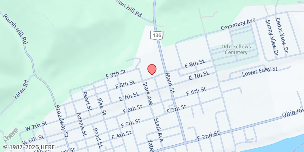 Map showing Manchester United Methodist Church at 405 East 8th Street, Manchester, OH