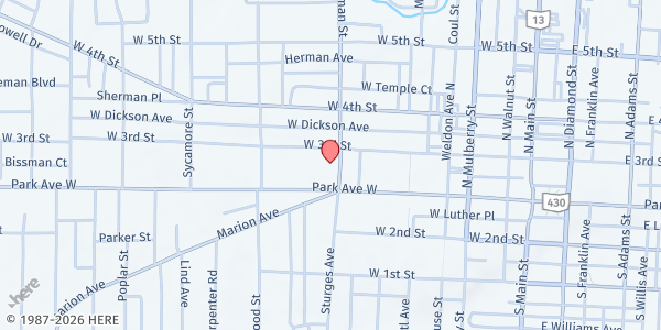 Map showing Grace Episcopal Church at 41 Bowman St, Mansfield, OH