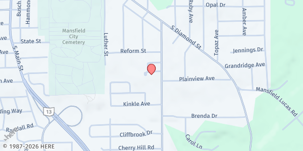 Map showing Woodville Grace Brethren Church at 580 Woodville Rd, Mansfield, OH