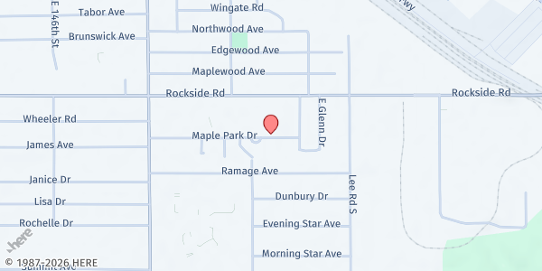 Map showing Maple Heights Senior Development Inc. at 16029 Maple Park Dr, Maple Heights, OH