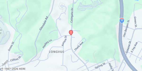 Map showing Marietta Church of God at 501 COLEGATE DR, MARIETTA, OH