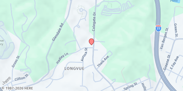 Map showing Marietta Church of God Food Pantry at 501 Colegate Drive, Marietta, OH