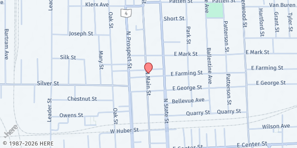 Map showing St. Vincent DePaul Marion Pantry at 342 North Main Street, Marion, OH