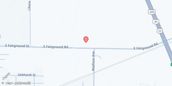 Map showing Victory Center Church of God at 1190 East Fairground Street, Marion, OH