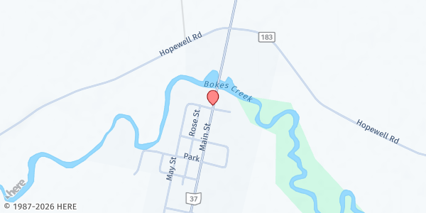 Map showing Mobile Market - Magnetic Springs at 30 Magnetic St, MARYSVILLE, OH