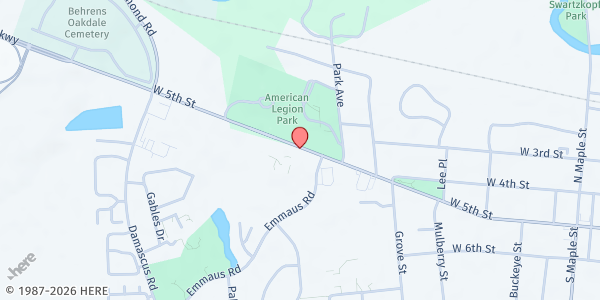 Map showing Produce Market - Our Lady of Lourdes at 1033 W 5TH ST, MARYSVILLE, OH