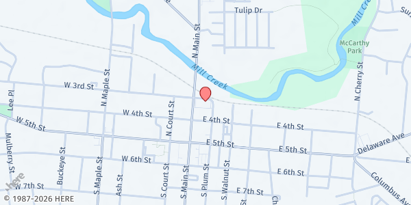 Map showing Salvation Army-Union County Food Pantry at 232 N Main St, Marysville, OH
