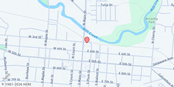 Map showing Salvation Army - Union County FP at 232 N. Main St., Marysville, OH