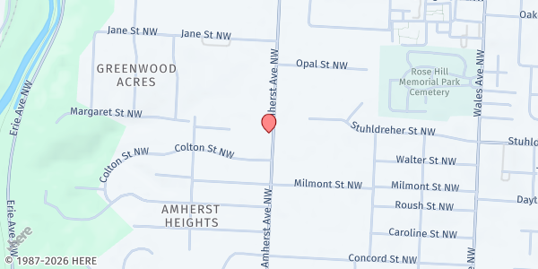 Map showing Christ Lutheran Church - Massillon at 3545 Amherst Ave NW, Massillon, OH