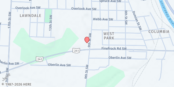 Map showing Faith Community Fellowship at 1303 9th St SW, Massillon, OH