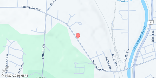 Map showing Massillon K of C Meal Distribution Site at 988 Cherry Rd NW, Massillon, OH