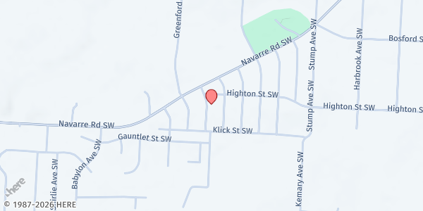 Map showing Open Bible Christian Center at 4170 Eldridge Ave SW, Massillon, OH