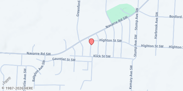 Map showing Open Bible Christian Center Pantry at 4170 Eldridge Ave SW, Massillon, OH