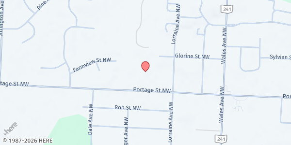 Map showing Rivertree Christian Church at 7373 Portage St NW, Massillon, OH