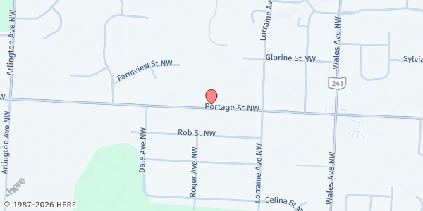 Map showing Rivertree Christian Church Pantry at 7373 Portage St NW, Massillon, OH