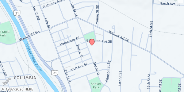 Map showing Sharing and Caring at 920 3rd St SE, Massillon, OH