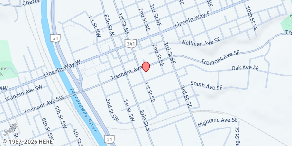Map showing St. John's UCC Massillon at 101 Tremont Ave SE, Massillon, OH