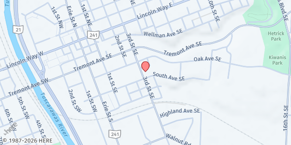Map showing SVDP at St. Joseph's Catholic Church at 322 3rd St SE, Massillon, OH