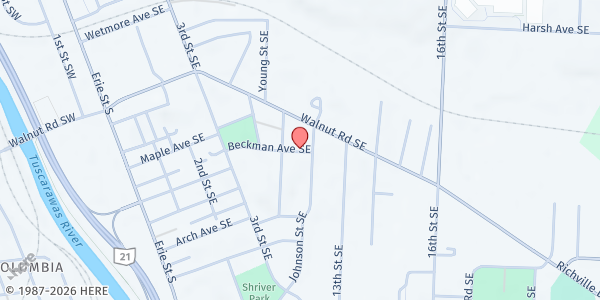 Map showing Tosm at 1118 Beckman Ave SE, Massillon, OH