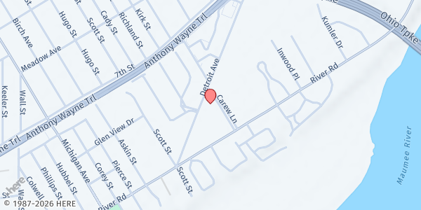 Map showing Maumee Senior Center at 2430 South Detroit Avenue, Maumee, OH