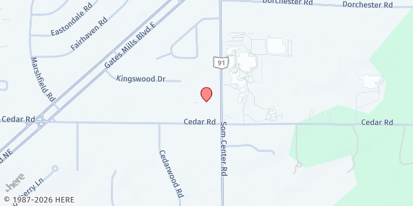 Map showing Our Savior Lutheran Church at 2154 SOM Center Rd, Mayfield Heights, OH