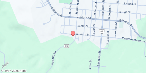 Map showing St. Francis Center at 404 W SOUTH ST, MC ARTHUR, OH