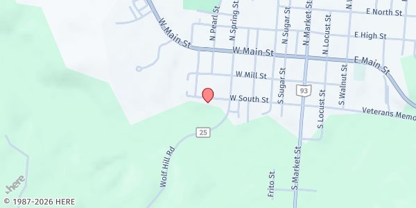 Map showing St Francis Food Pantry at 404 W. South St., McArthur, OH