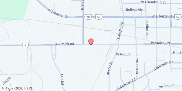 Map showing Emergency Pantry - Main Location at 650 W Smith Rd C8, Medina, OH