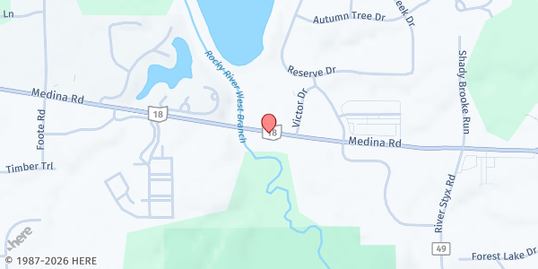 Map showing First Baptist Church of Medina Pantry at 3646 Medina Rd, Medina, OH