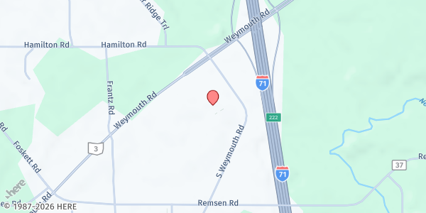 Map showing Holy Martyrs Catholic Church at 3100 Old Weymouth, Medina, OH